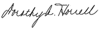 Dorothy Horrell signature