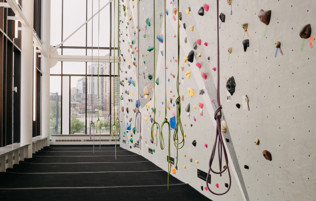 Photo of 38-Foot Climbing Wall on the second floor of the wellness center