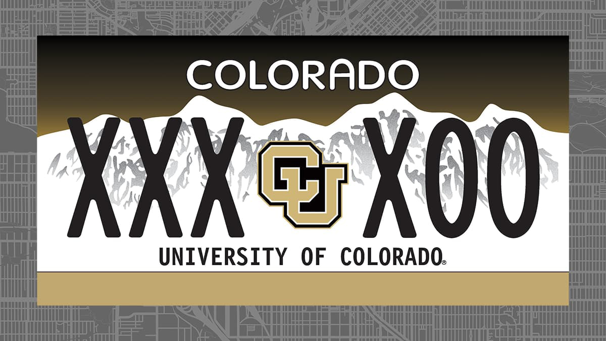 New CU Specialty License Plate featuring the interlocking CU.