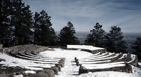 Amphitheater covered in snow