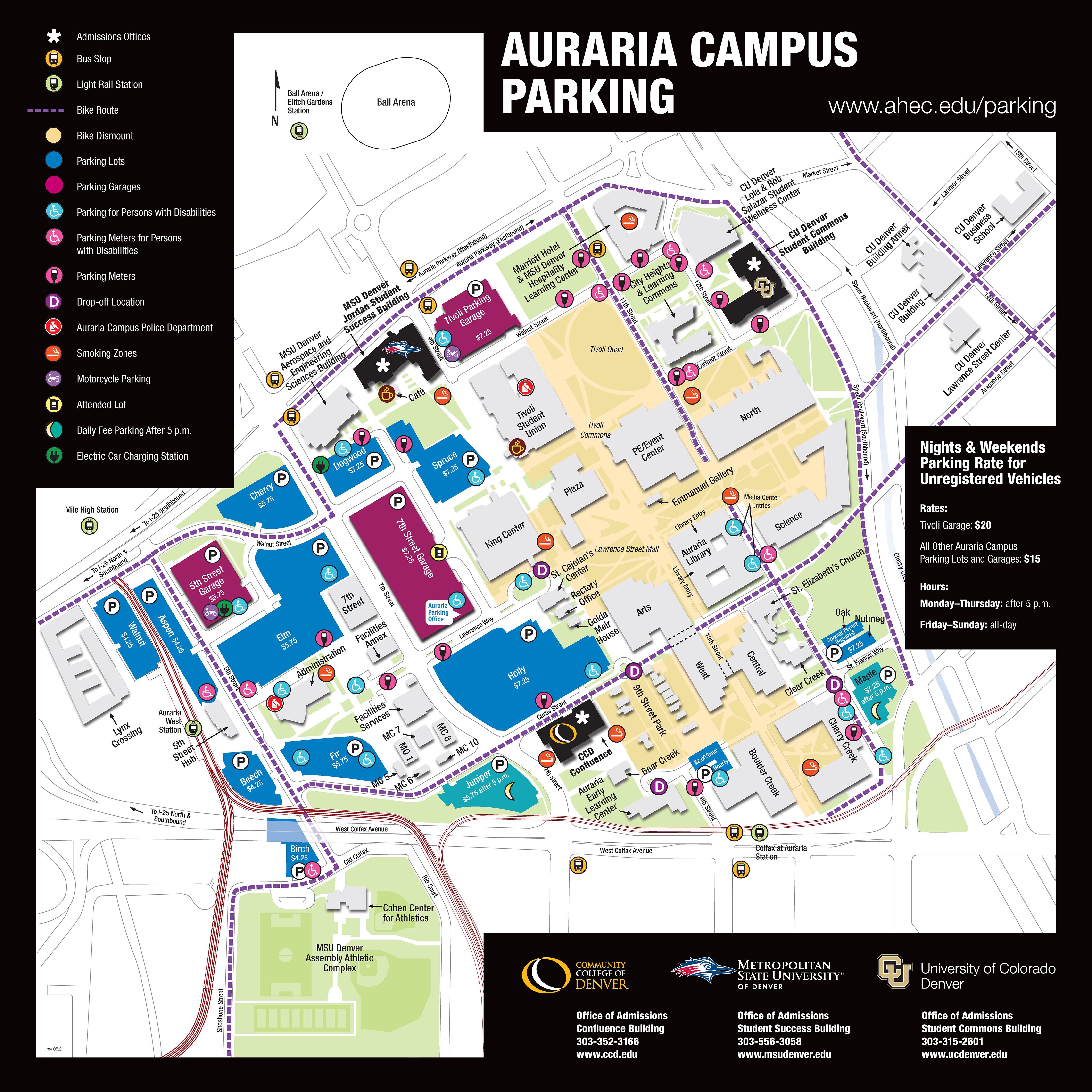 Auraria Campus Parking Map