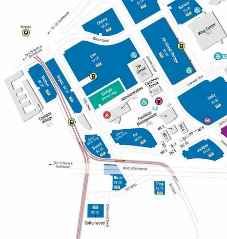 parking map for 5th Street hub and admin building