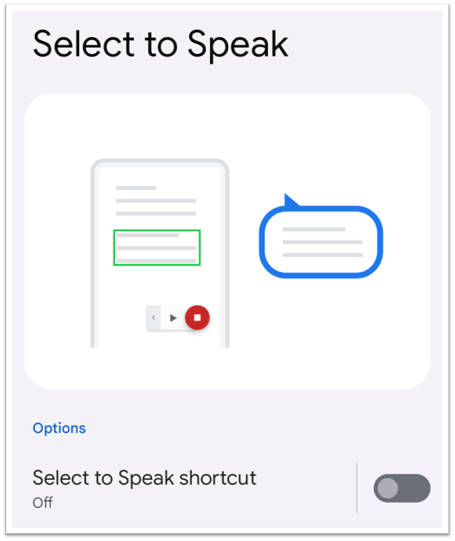 speak selection settings