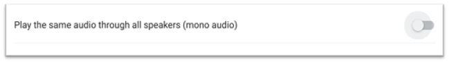 mono audio setting