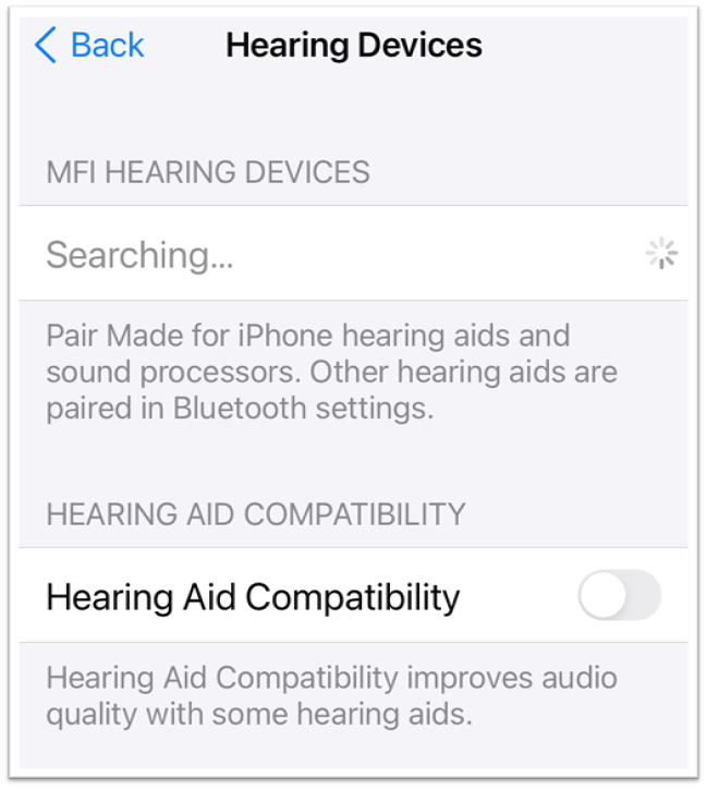 hearing devices settings