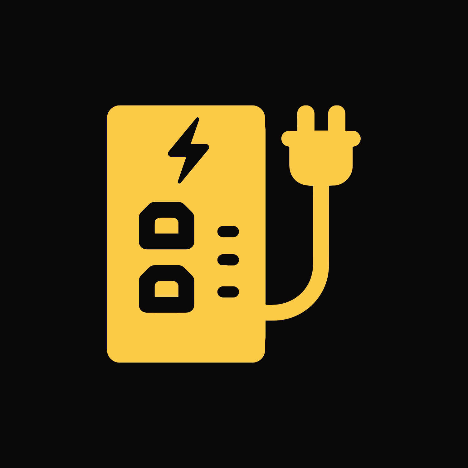 yellow icon of battery Backup Power Device