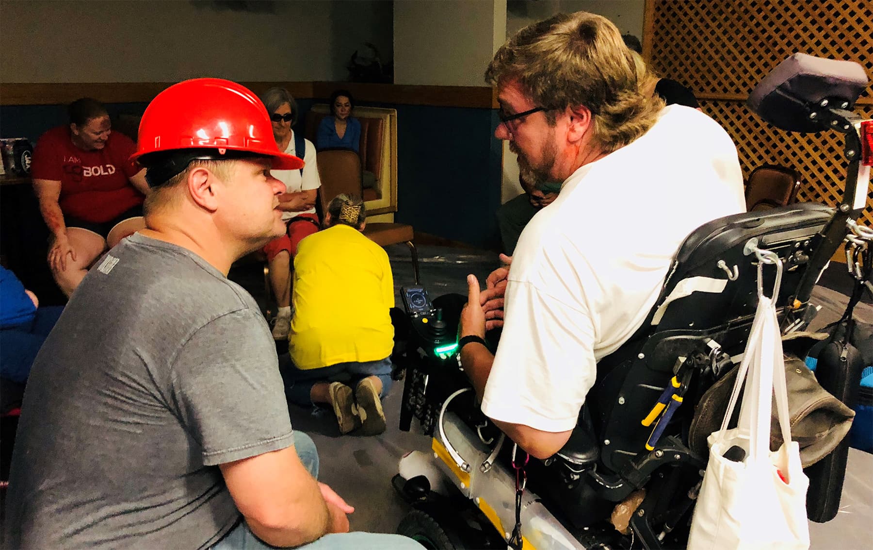 Two men talking during an emergency preparedness training